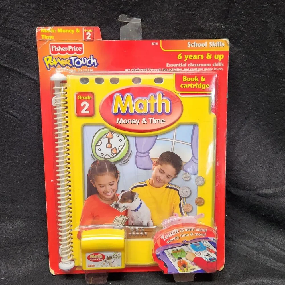 Fisher Price Power Touch Math Money & Time Grade 2 Book and Cartridge New